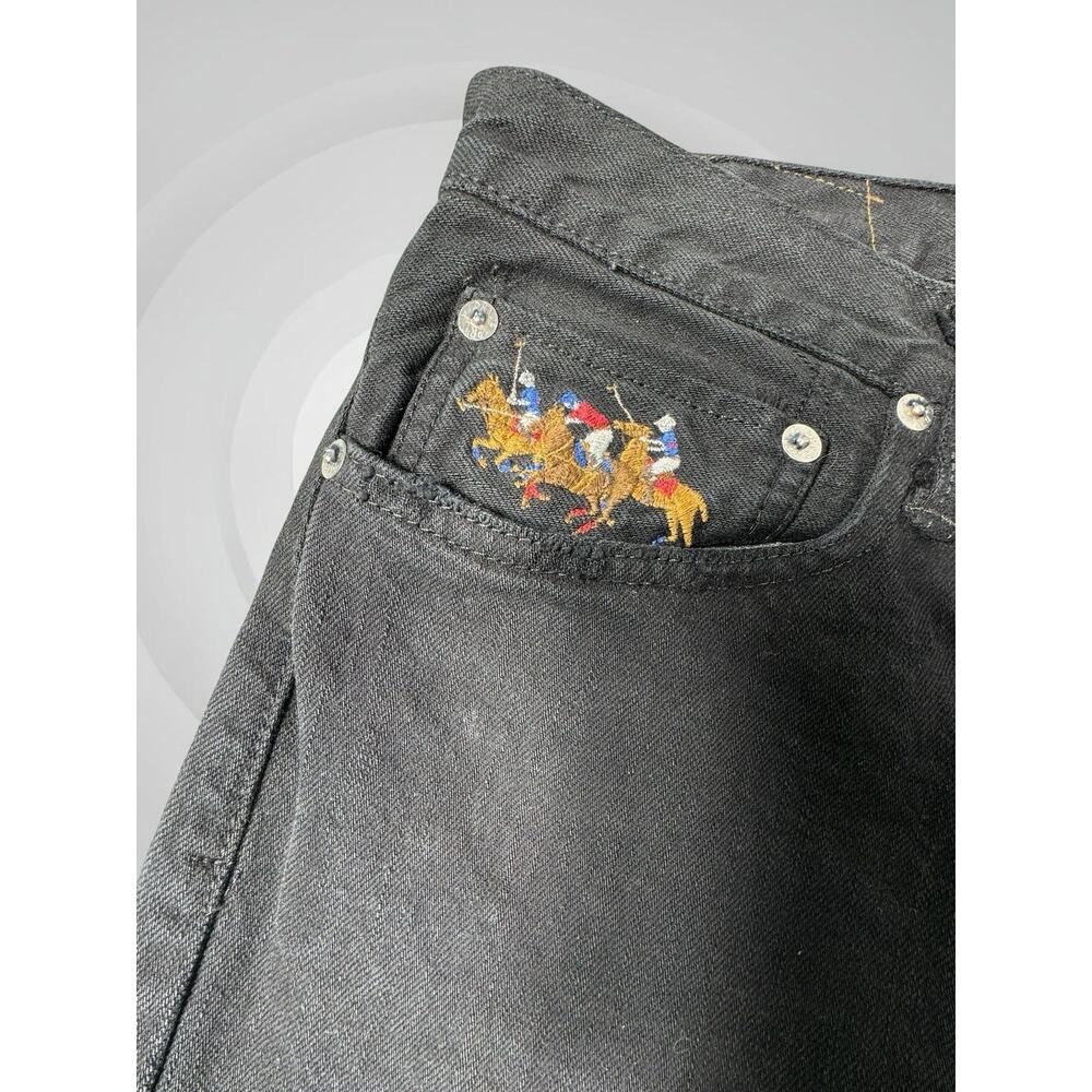 Polo Ralph Lauren 867 Classic Jeans Mens 34x32 Black Multi Triple Pony Baxter